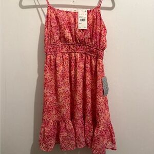 💛Lush Pink and Red Floral Dress